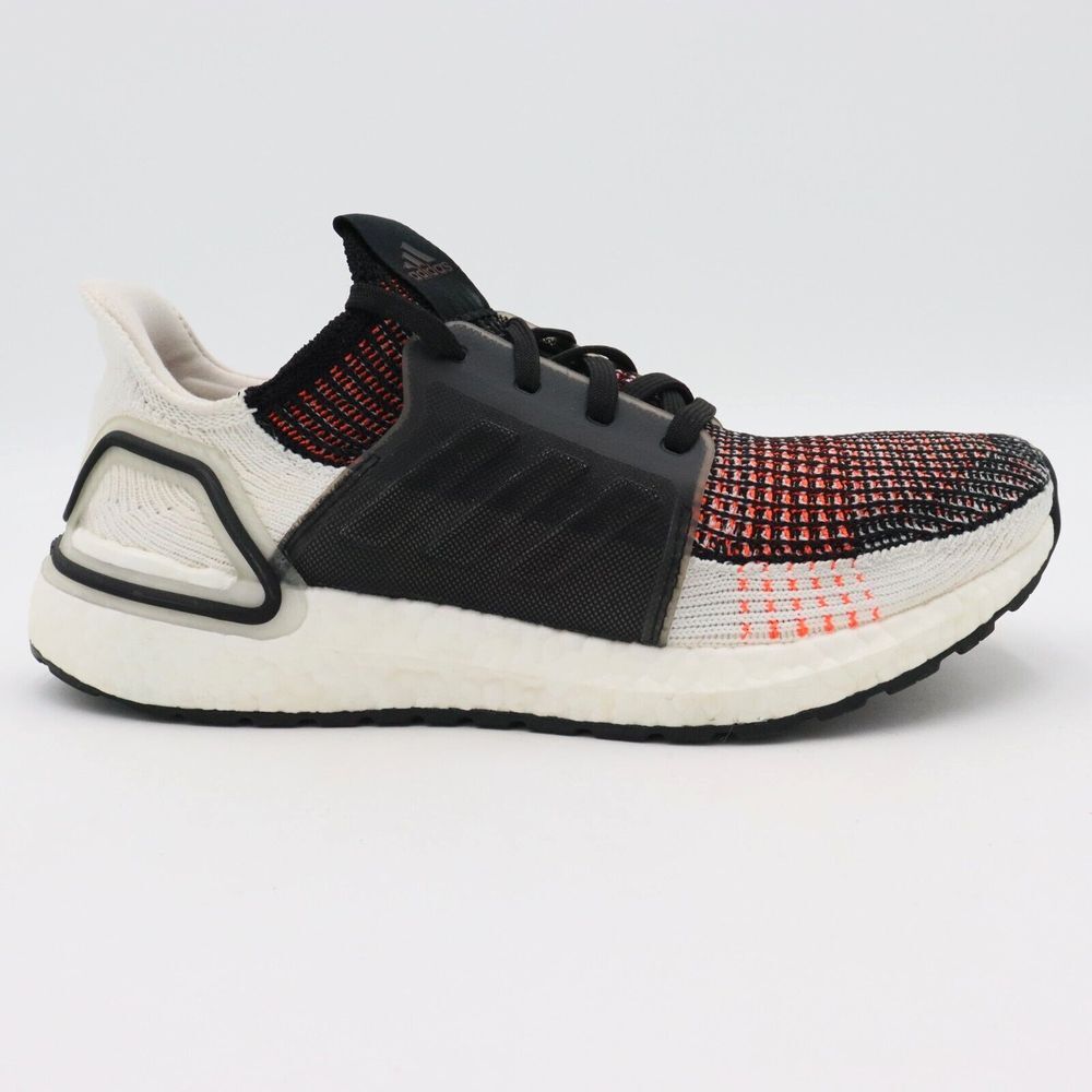 Adidas Ultraboost 2019 Mens 7.5 Black‎ White Solar Orange Athletic Shoes G27519